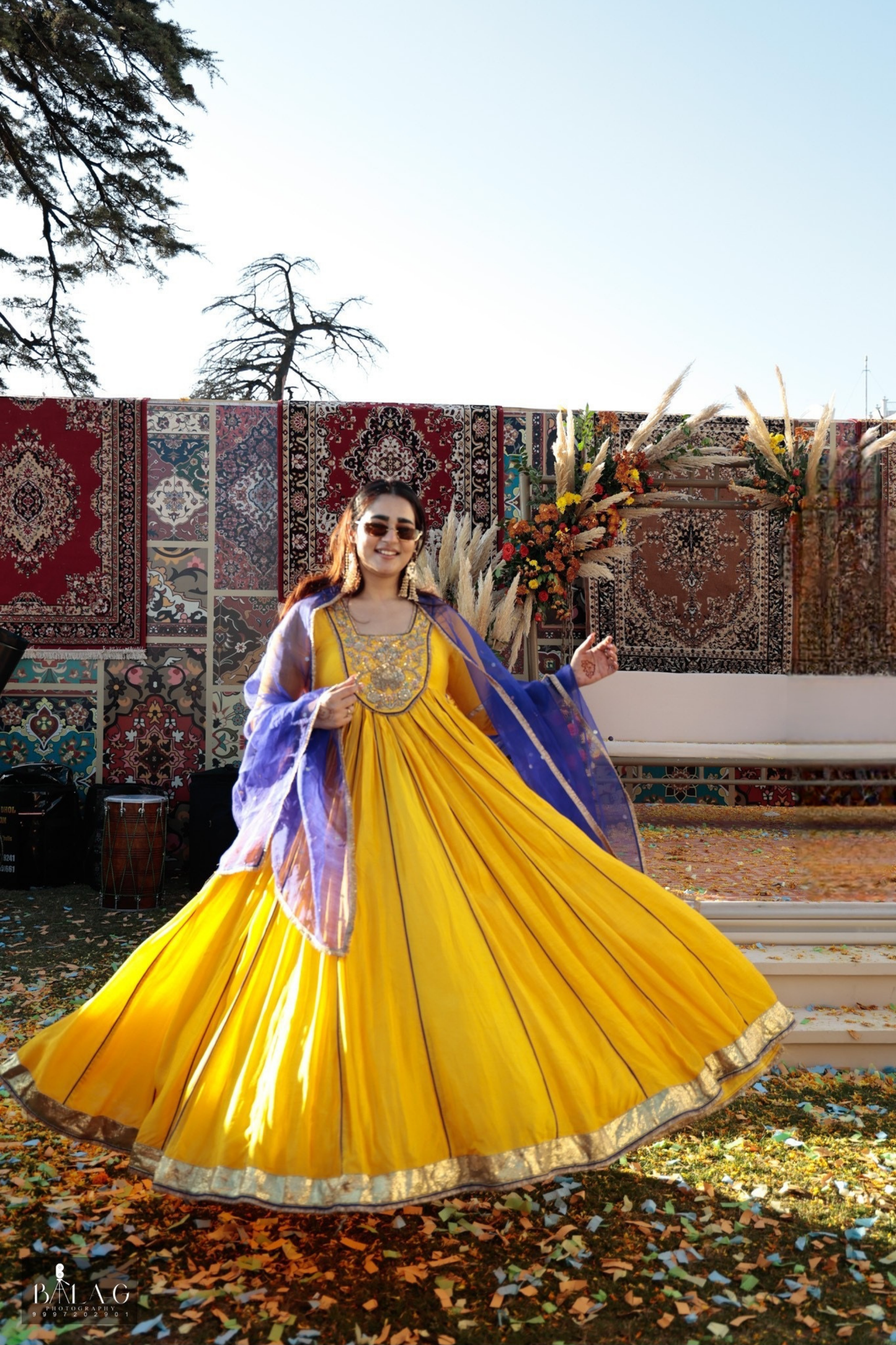 Amaltas Yellow Embroidered Anarkali Set