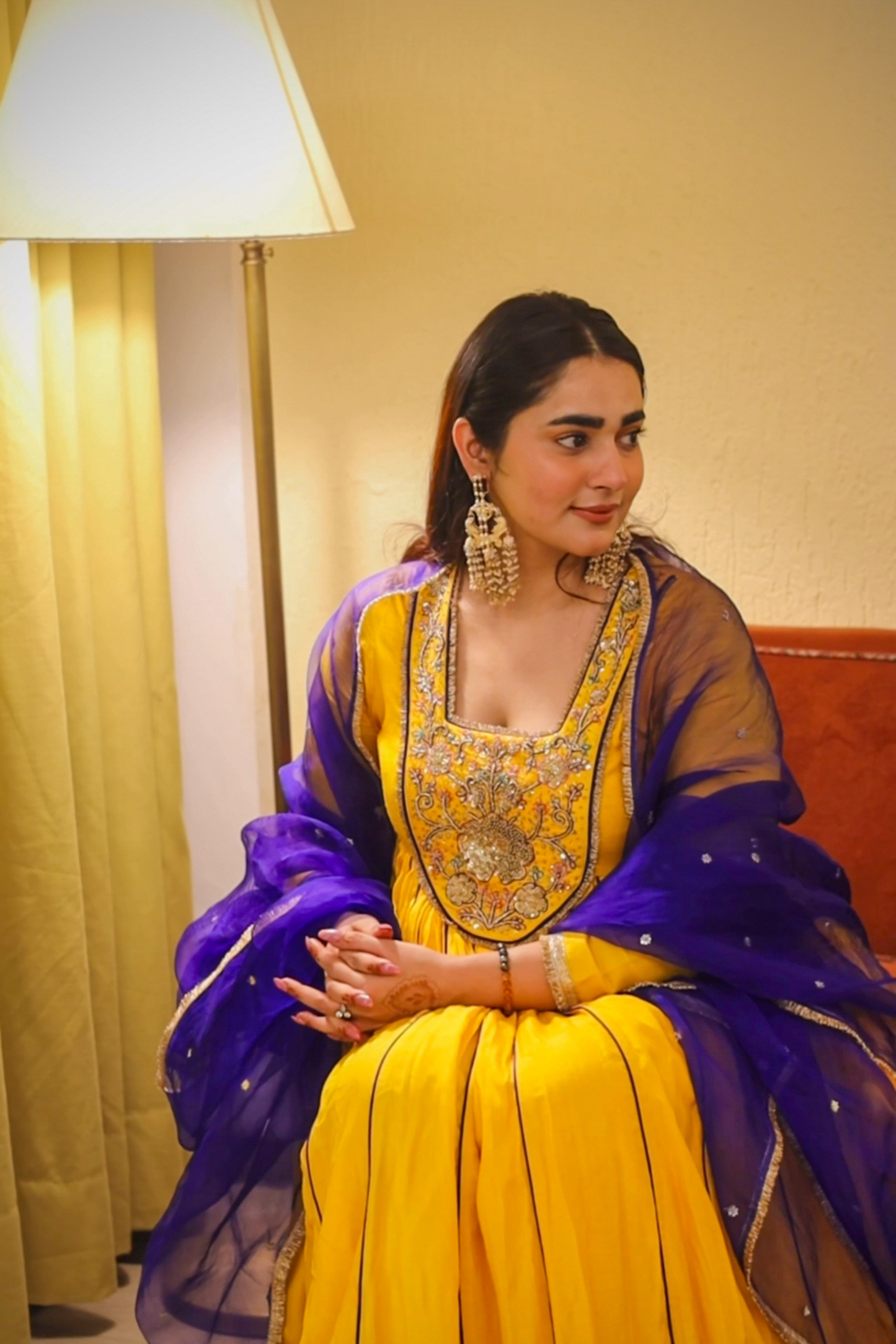 Amaltas Yellow Embroidered Anarkali Set