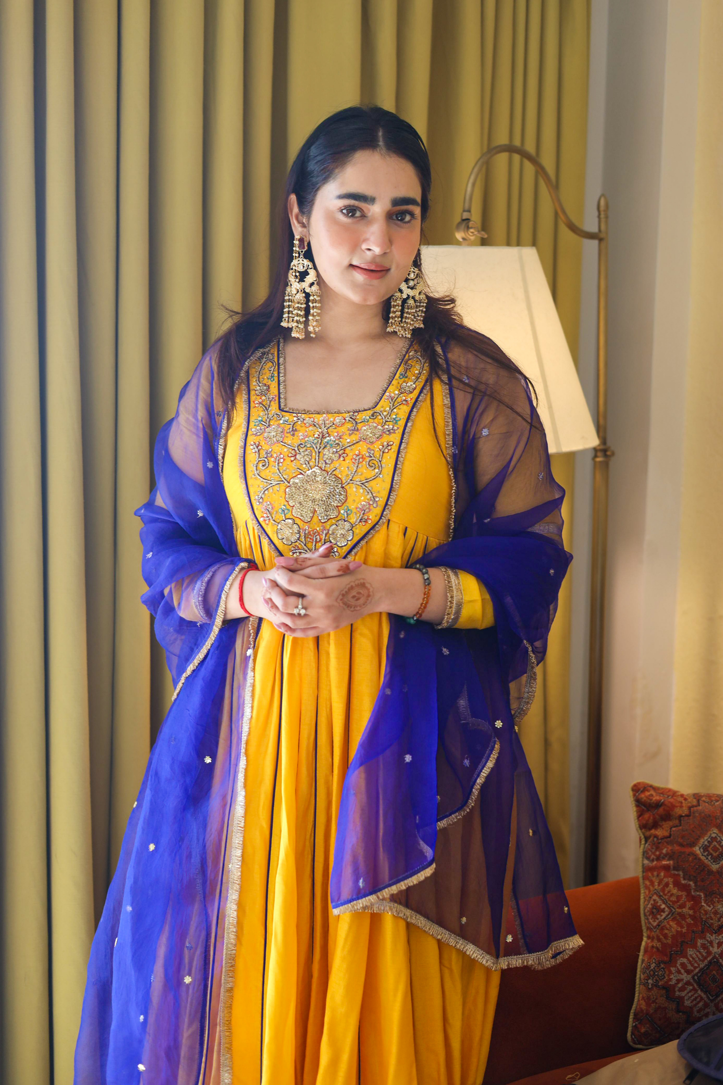 Amaltas Yellow Embroidered Anarkali Set