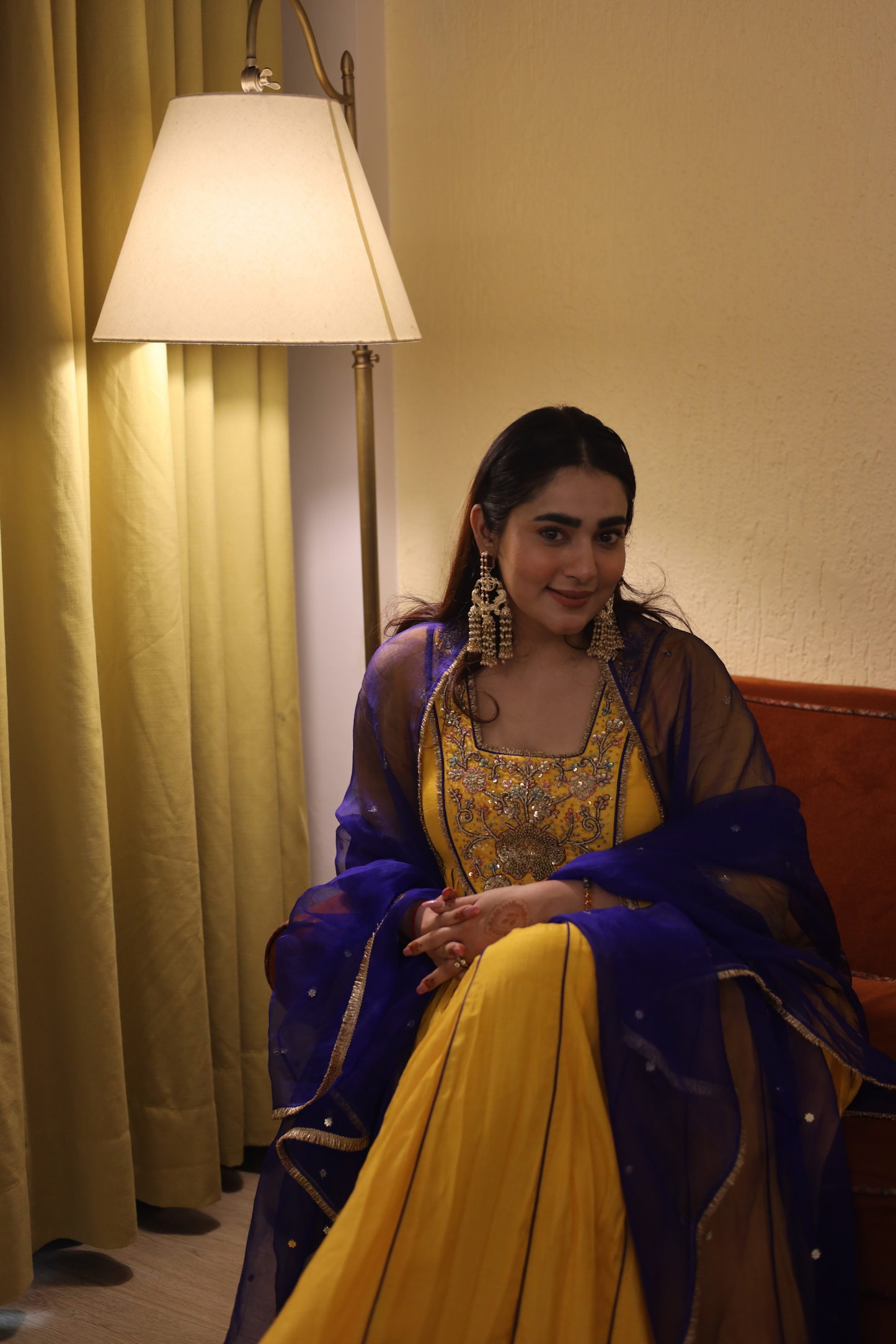 Amaltas Yellow Embroidered Anarkali Set