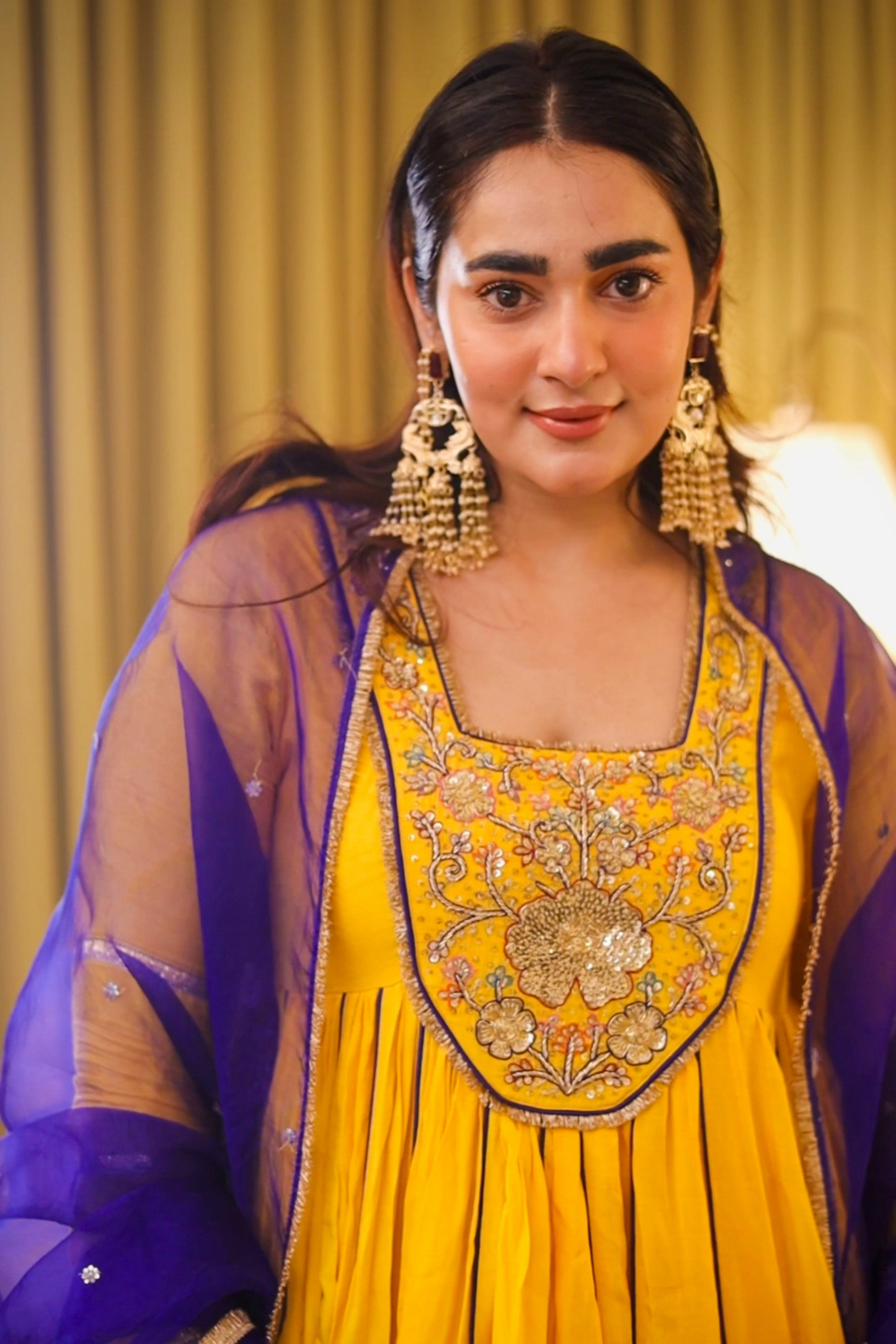 Amaltas Yellow Embroidered Anarkali Set