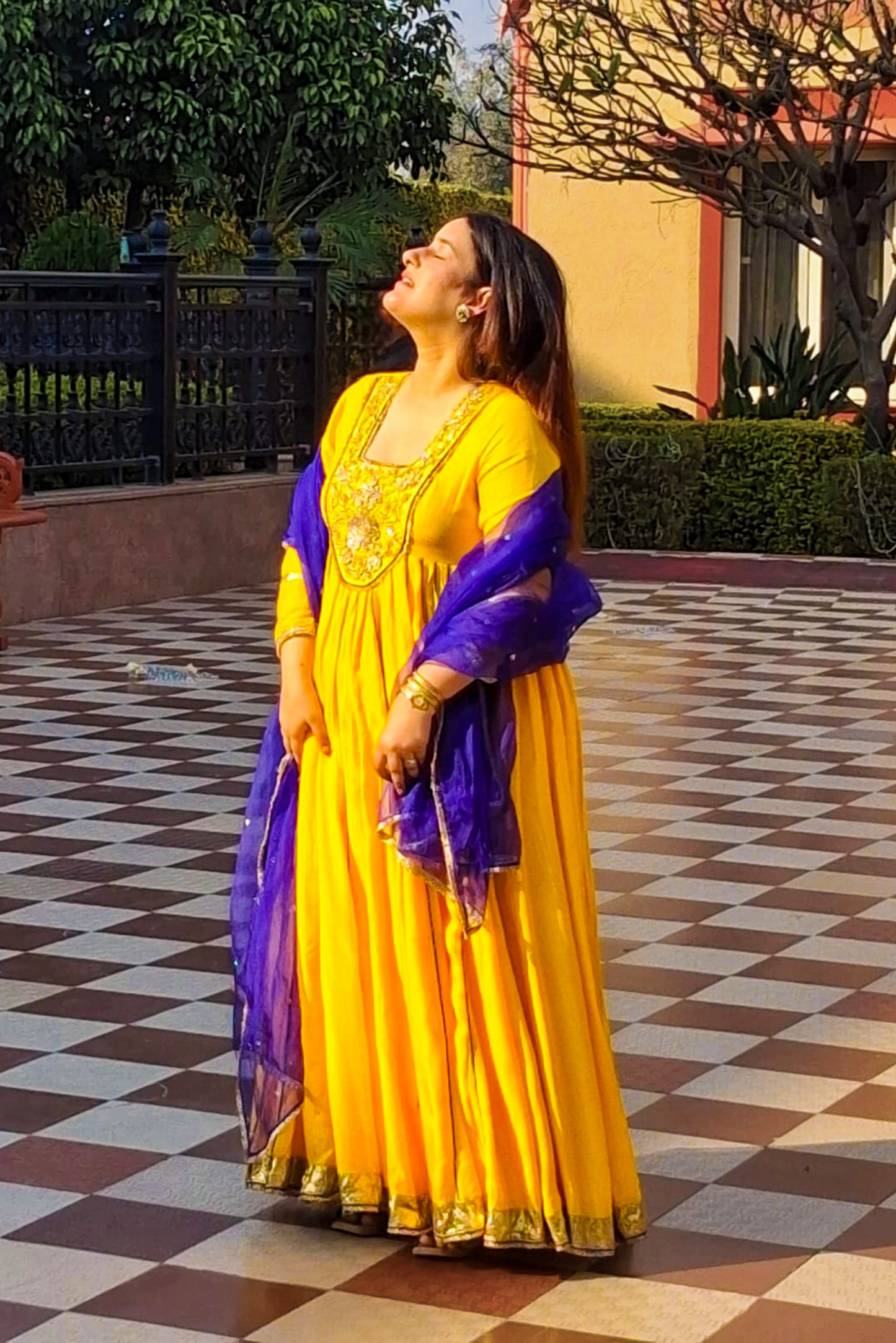 Amaltas Yellow Embroidered Anarkali Set