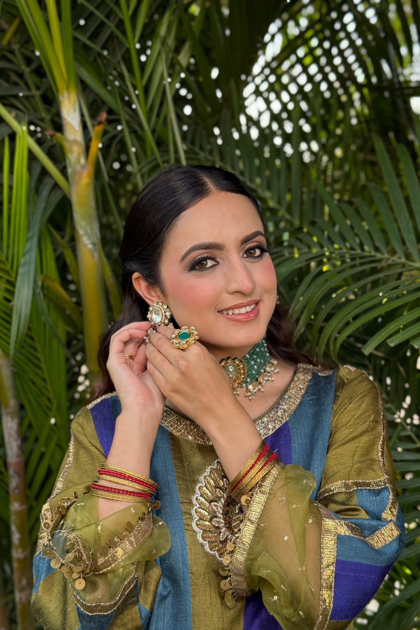 Rangpankh Olive Silk Embroidered Kurta Set