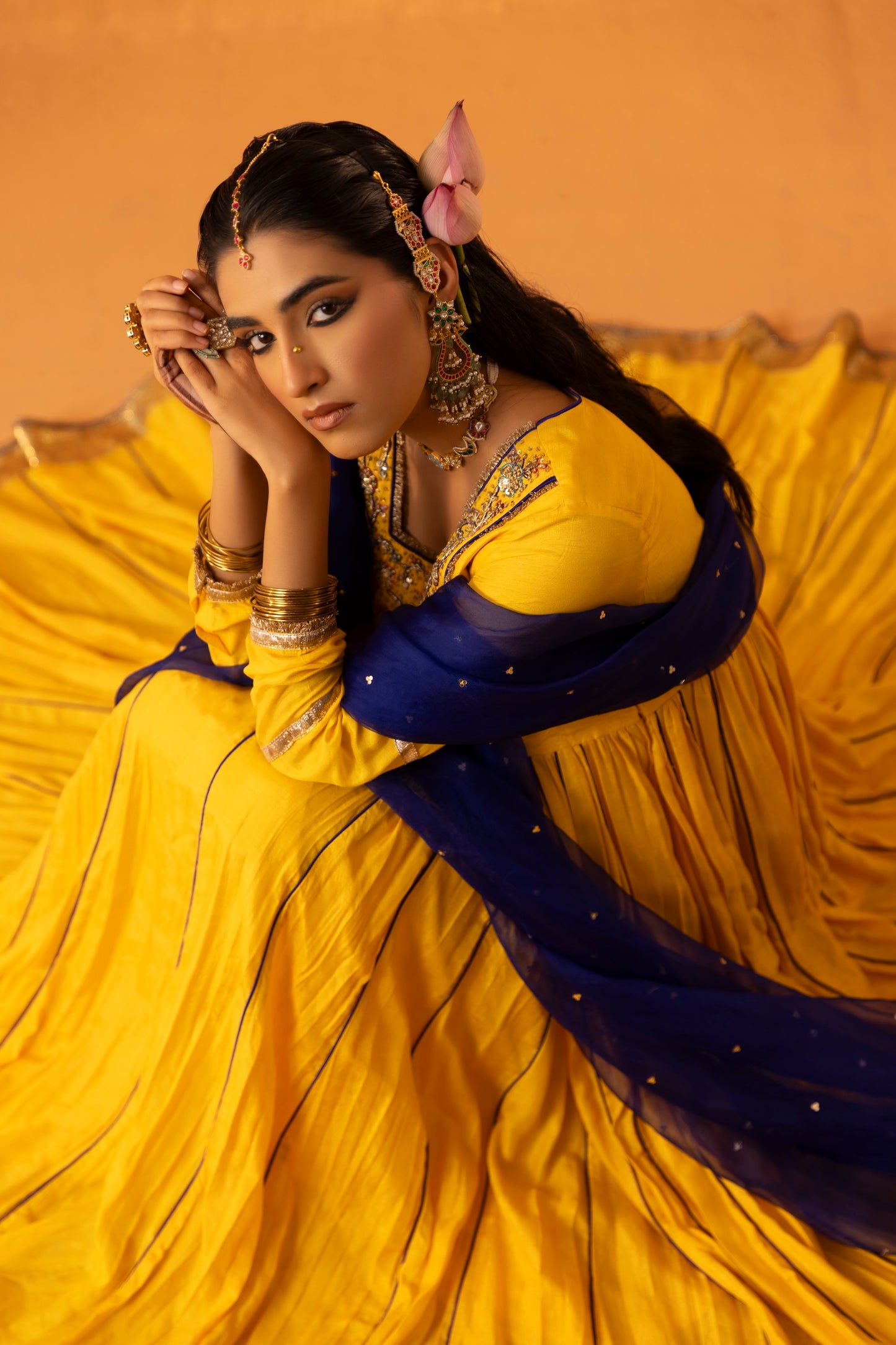 Amaltas Yellow Embroidered Anarkali Set